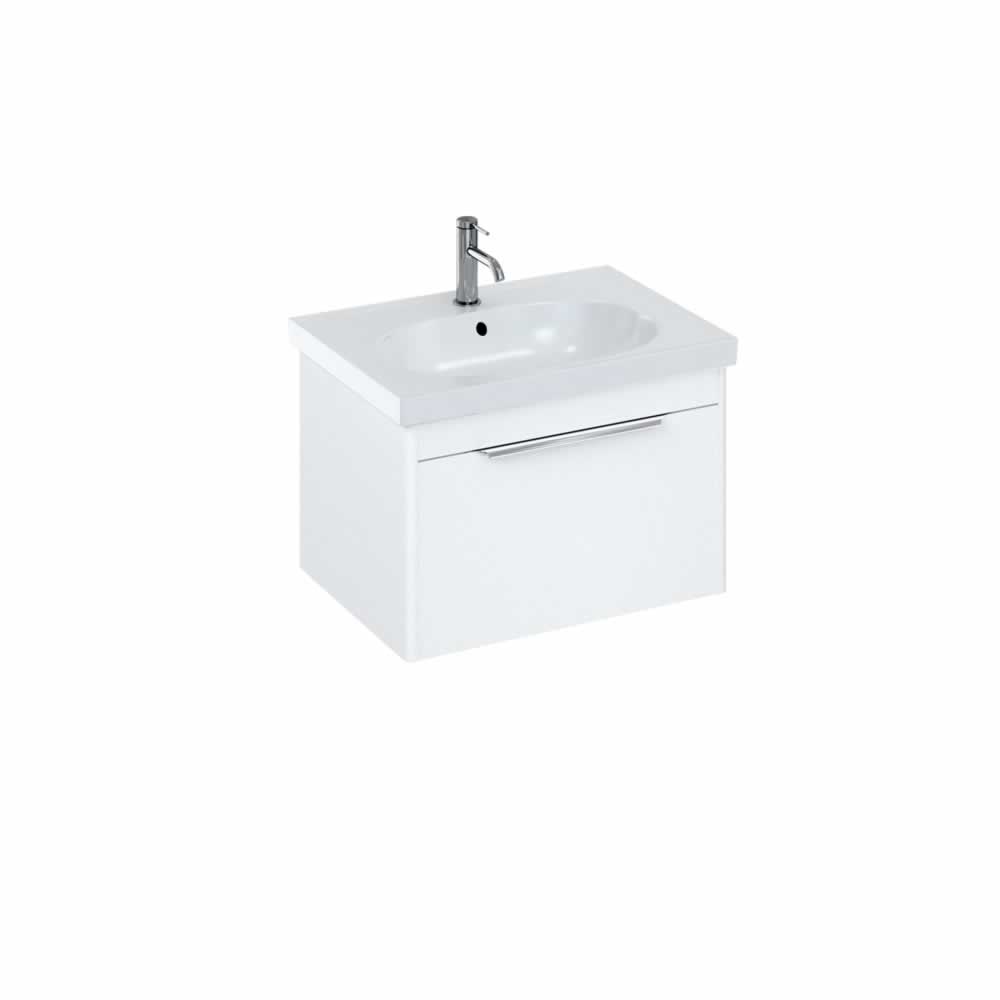 Shoreditch 65cm single drawer Matt White with Origin Round Basin